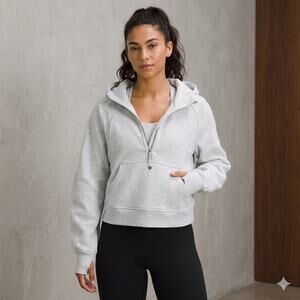 Lululemon Scuba Oversized Half-Zip Hoodie Heathered Core Ultra Light Grey XS/S